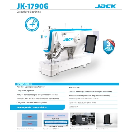 Máquina caseadeira eletrônica Jack JK-T1790GS